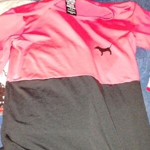 PINK Victoria's Secret Pink and Black Long Sleeve Tee